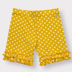 Sz 10 Wildflowers (Daydream Believer) Lemon shorties yellow polka dot shorts